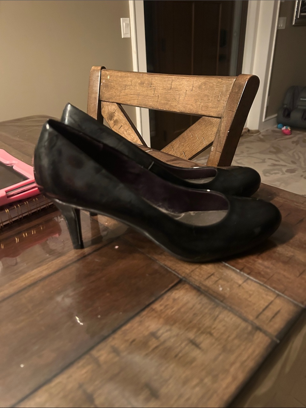 comfort plus by Predictions Black Patent Round-Toe Pumps - Picture 5 of 5